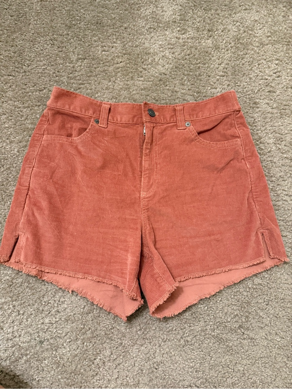 Women's Coral Corduroy Shorts - Casual Frayed Hem aerie
